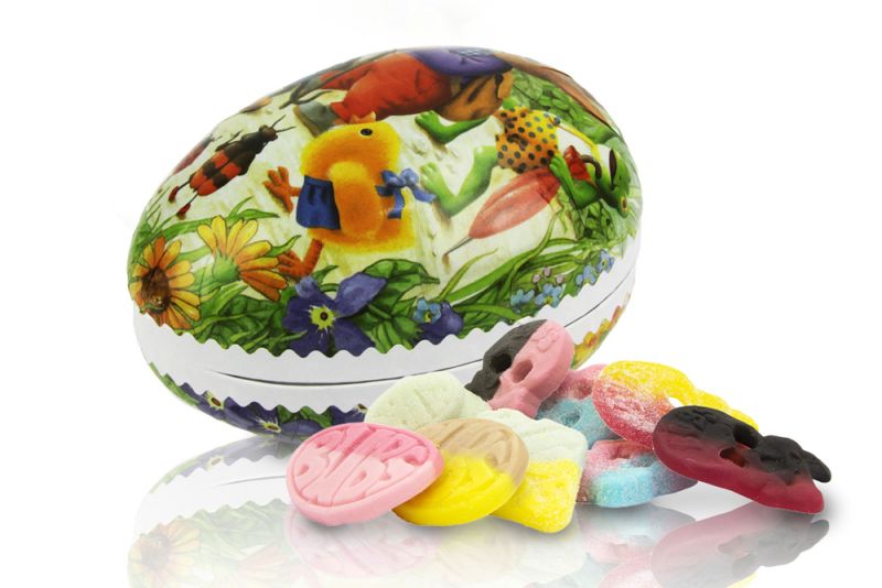 Färgglatt påskägg med Bubs-godis - 400 g